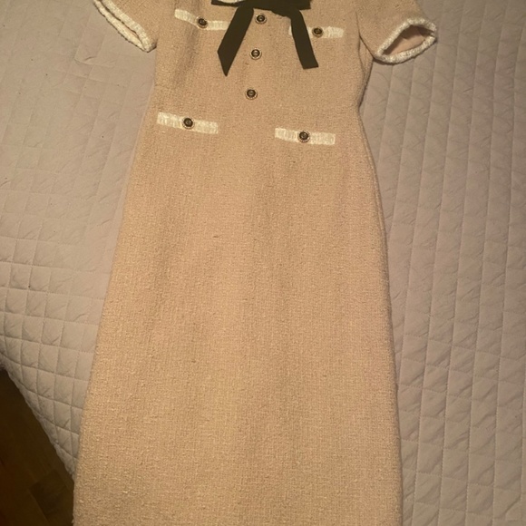 GUCCI PINK/CREAM TWEED DRESS - Picture 3 of 7